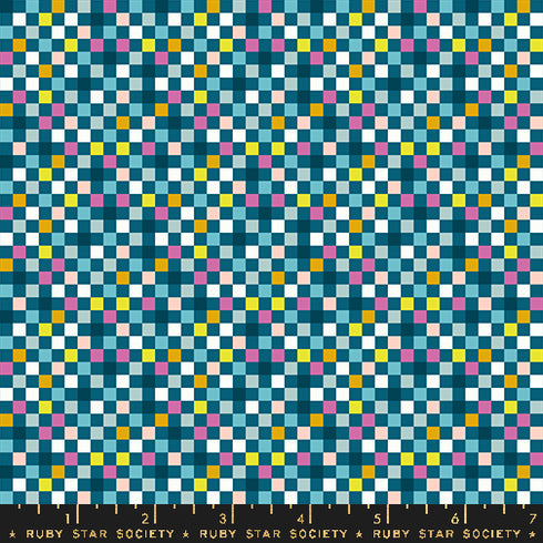 Washi Plus Checkmate in Teal RS1102 14 - Ruby Star Society Sold by the Half Yard